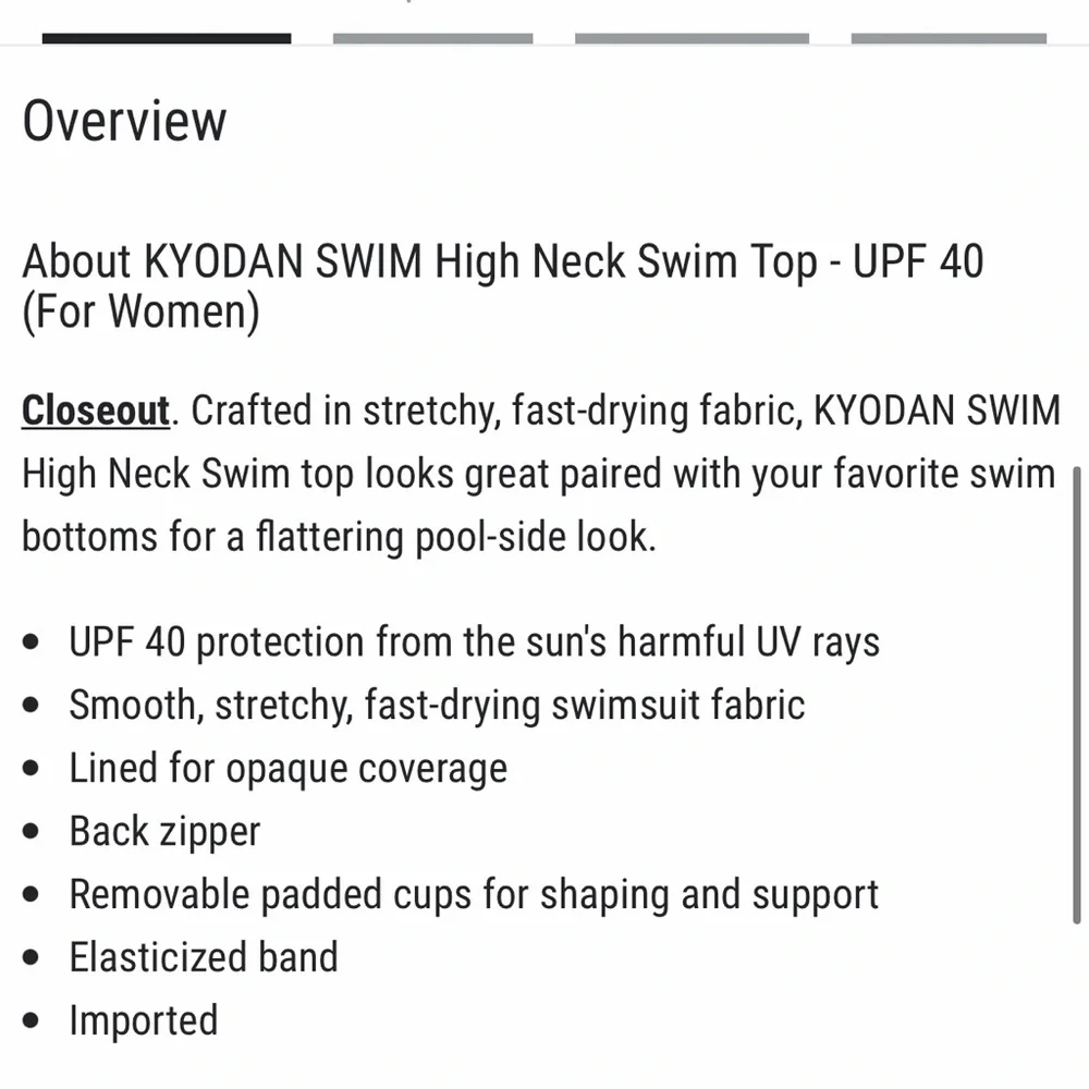KYODAN • NEW! High Neck Zip Back Floral Swimsuit Top UPF 40 - Pastel Purple - Picture 16 of 16